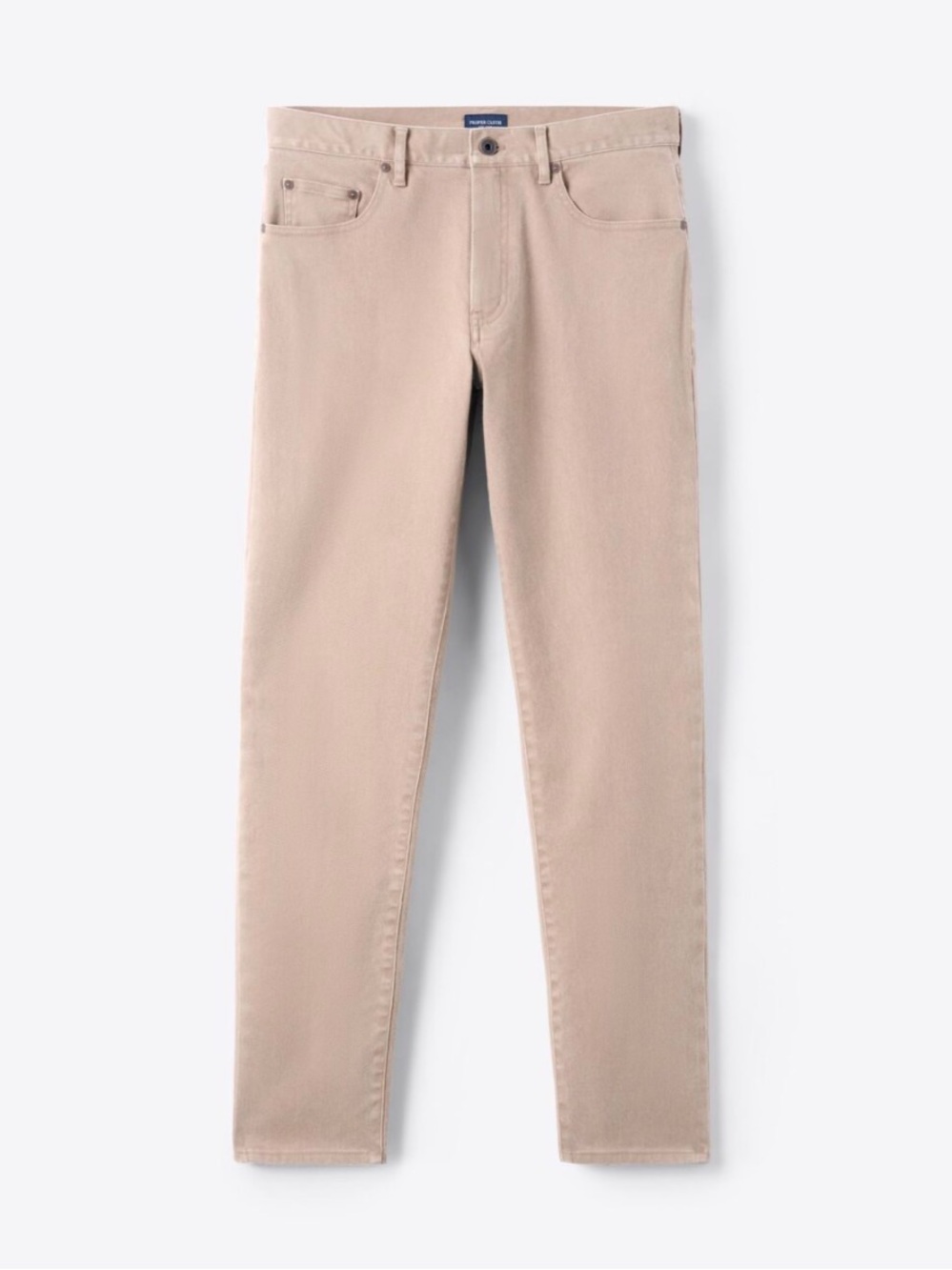 Men's Proper Cloth Straight 5- Pocket Jeans in Khaki Beige Sz 35